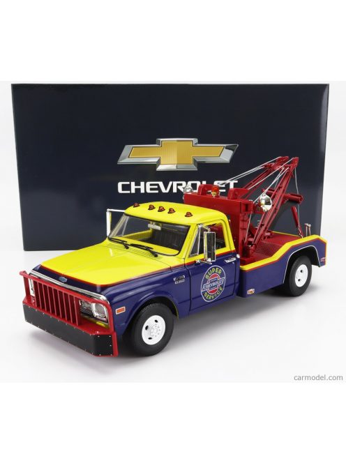 Greenlight - Chevrolet C-30 Truck 1969 - Carro Attrezzi - Wrecker Road Chevrolet Super Service Blue Yellow