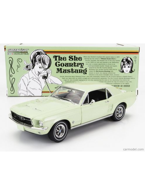 Greenlight - Ford Usa Mustang Coupe 1968 - The She Country Mustang Light Green