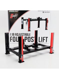   Greenlight - ACCESSORIES HURST PERFORMANCE GARAGE SET OFFICINA - PONTE SOLLEVATORE AUTO - FOUR POST LIFT BLACK RED