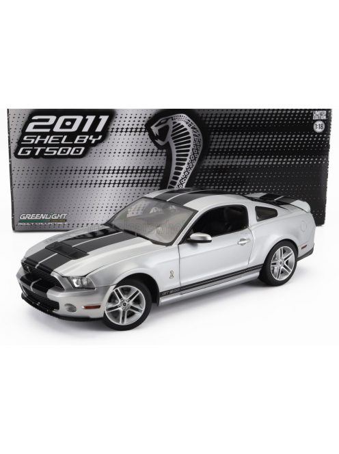 Greenlight - FORD USA MUSTANG GT500 COBRA COUPE 2011 SILVER BLACK