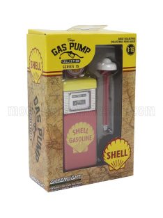   Greenlight - ACCESSORIES POMPA BENZINA - WAYNE 505 GAS PUMP SHELL GASOLINE 1951 RED YELLOW