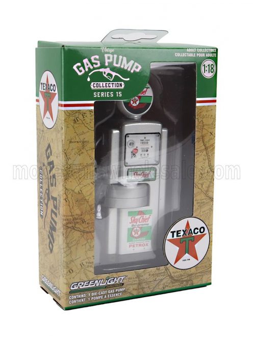 Greenlight - ACCESSORIES POMPA BENZINA - WAYNE 100-A GAS PUMP TEXACO GASOLINE 1948 GREY