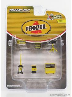   Greenlight - Accessories Set Officina Garage Pennzoil Tool Set Yellow Black