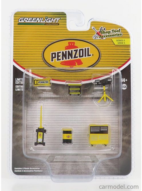 Greenlight - Accessories Set Officina Garage Pennzoil Tool Set Yellow Black