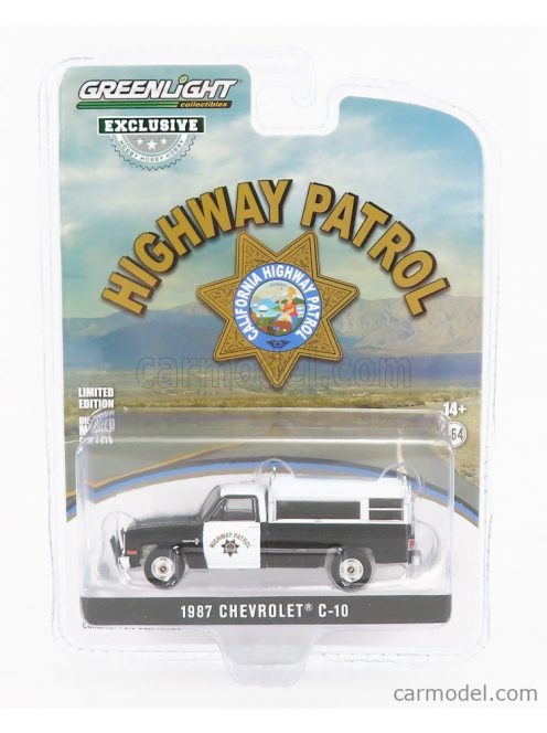 Greenlight - Chevrolet C-10 Pick-Up Closed California Police Highway Patrol 1987 Black White