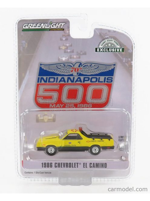 Greenlight - Chevrolet El Camino Official Truck Indianapolis 500 Mile Race 1986 Yellow Black