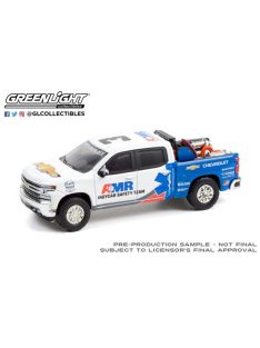   GREENLIGHT - 2021 Chevrolet Silverado - 2021 NTT IndyCar Series AMR IndyCar Safety Team with Safety Equipment in Truck Bed (Hobby Exclusive)