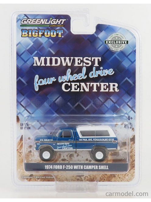 Greenlight - Ford Usa F-250 Pick-Up Closed 1974 Blue White