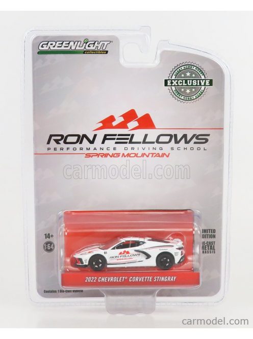 Greenlight - Chevrolet Corvette Stingray Ron Fellows 2022 White Red Black