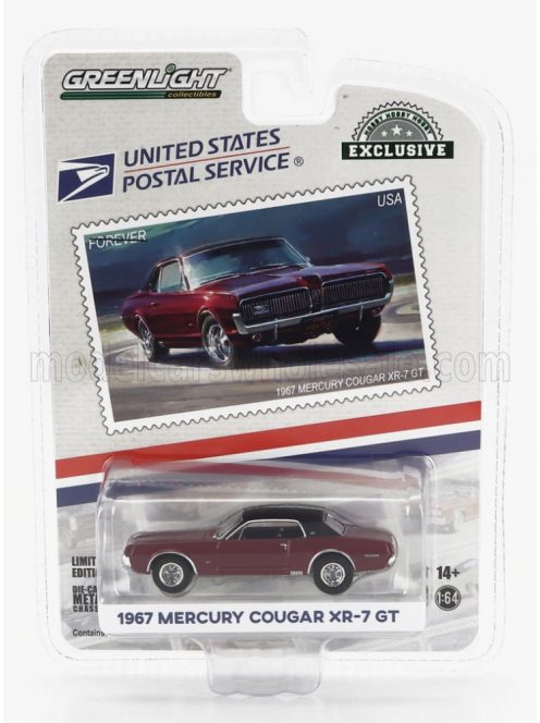 Greenlight - MERCURY COUGAR XR-7 COUPE USPS 1967 RED BLACK