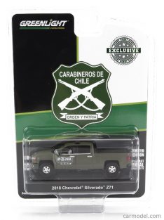   Greenlight - Chevrolet Silverado Z71 Pick-Up Police Carabineros De Chile 2018 Military Green