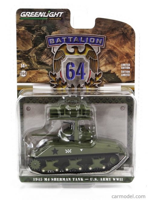 Greenlight - Tank M4 Sherman Usa Army World War Ii 1945 Military Green