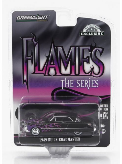 Greenlight - BUICK ROADMASTER WITH FLAMES 1949 BLACK PURPLE