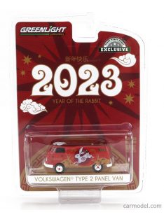   Greenlight - Volkswagen T1 Type 2 Panel Van Chinese Zodiac Year Of Rabbit 2023 Red