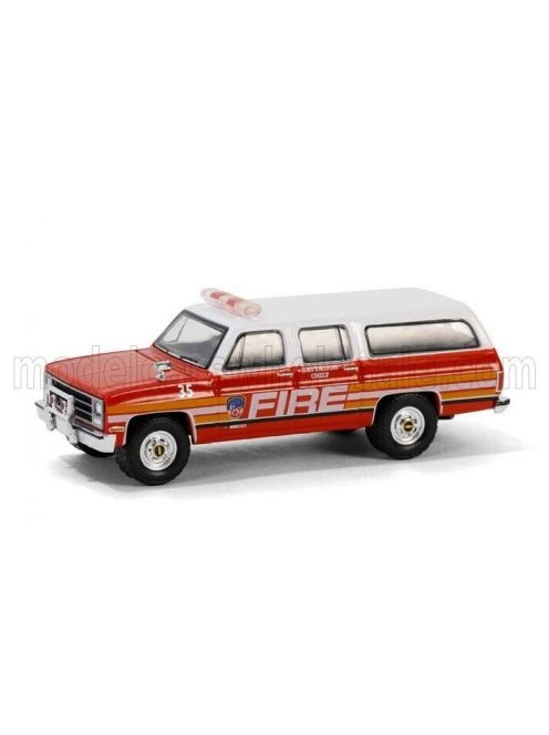 Greenlight - CHEVROLET SUBURBAN FDNY FIRE ENGINE DEPARTMENT NEW YORK 1991 RED WHITE