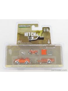   Greenlight - Volkswagen Type 181 1973 With Trailer + Motorcycle Indian Scout 1920 Orange White