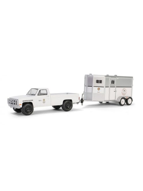 Greenlight - 1:64 1987 Chevrolet C20 - LAPD Search & Rescue Mounted Platoon with Horse Trailer Solid Pack - Hitch & Tow Series 31 - GreenLight