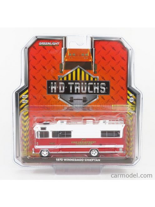 Greenlight - Winnebago Chieftan Camper Fire Engine Department Command Unit 1973 White Red