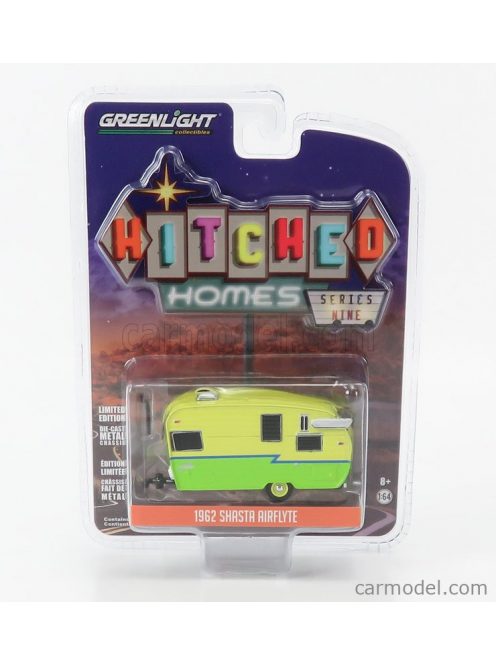 Greenlight - Trailer Airflyte Shasta Roulotte 1962 Green Yellow