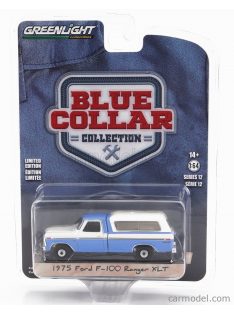   Greenlight - Ford Usa F-100 Pick-Up Closed Ranger Xlt 1975 Light Blue White