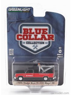   Greenlight - Dodge Ram D-100 Pick-Up Texaco Tow Truck Carro Attrezzi - Wrecker Road Service 1983 Red Black