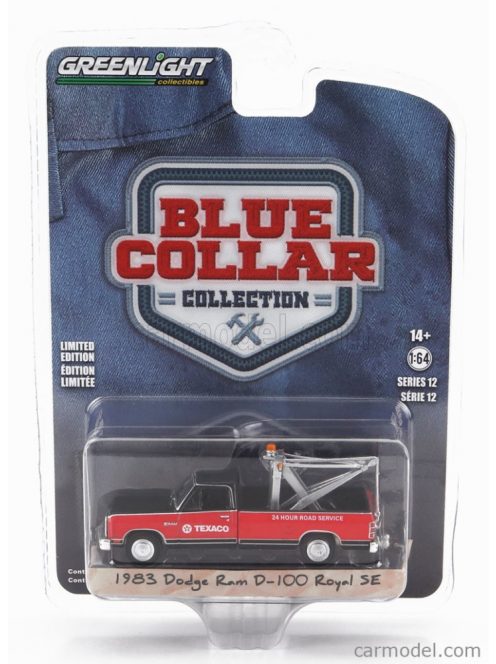 Greenlight - Dodge Ram D-100 Pick-Up Texaco Tow Truck Carro Attrezzi - Wrecker Road Service 1983 Red Black