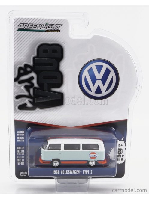 Greenlight - Volkswagen T1 Type 2 Minibus Gulf 1964 Light Blue Orange