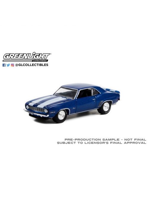 GREENLIGHT - Barrett-Jackson â€Scottsdale Editionâ€™ Series 9 - 1969 Chevrolet Camaro Z/28 (Lot #687.3) - Dusk Blue with White Stripes Solid Pack