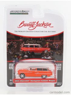   Greenlight - Chevrolet Handyman Custom Sw Station Wagon 1955 - Barrett Jackson Orange Silver