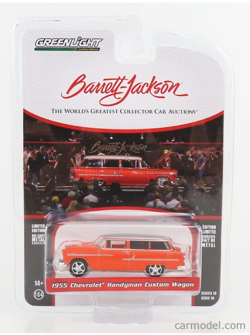 Greenlight - Chevrolet Handyman Custom Sw Station Wagon 1955 - Barrett Jackson Orange Silver