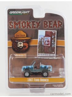   Greenlight - Ford Usa Bronco 1967 - Smokey Bear Light Blue Green