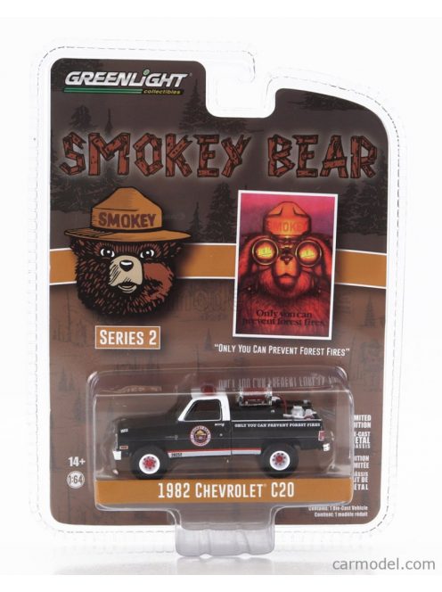 Greenlight - Chevrolet C-20 Pick-Up Forest Police 1982 - Smokey Bear Black White