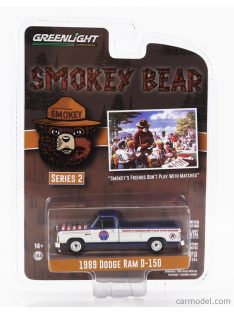   Greenlight - Dodge Ram D-150 Pick-Up 1989 - Smokey Bear White Blue