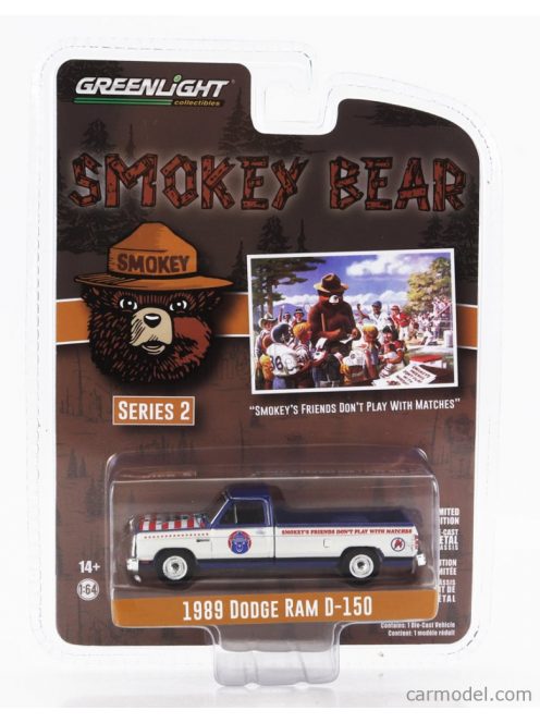 Greenlight - Dodge Ram D-150 Pick-Up 1989 - Smokey Bear White Blue