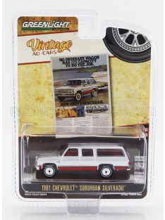 Greenlight - CHEVROLET SUBURBAN 1981 SILVER RED