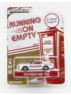   Greenlight - PLYMOUTH HEMI CUDA RAMCHARGERS RACING 1970 WHITE RED