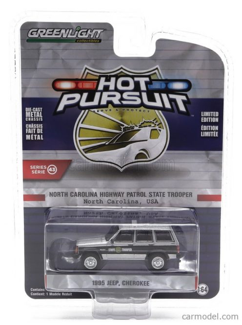 Greenlight - Jeep Cherokee Police 1995 Silver Black