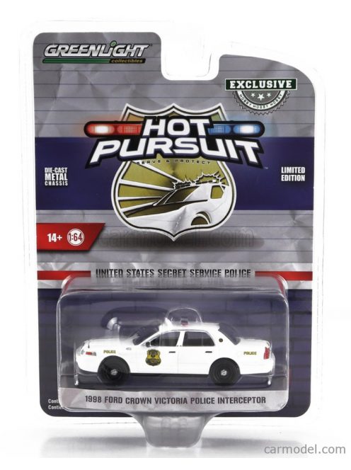 Greenlight - Ford Usa Crown Victoria Police Interceptor 1998 White