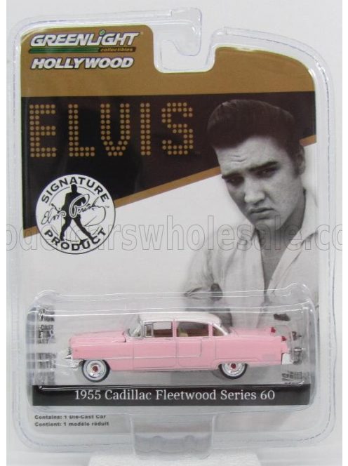 Greenlight - CADILLAC FLEETWOOD SERIES 60 1955 - PERSONAL CAR ELVIS PRESLEY PINK WHITE