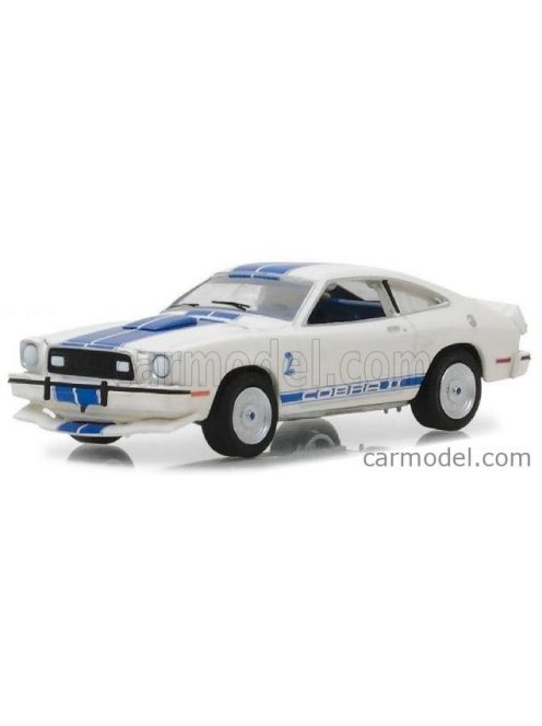 Greenlight - Ford Usa Shelby Mustang Ii Cobra Ii 1976 - Charlie'S Angels (Jill Munroe'S Car) White Blue