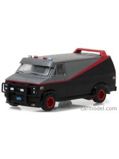   Greenlight - Gmc Vandura Cargo G.Series Van - A-Team - 1983 Black Grey Met Red