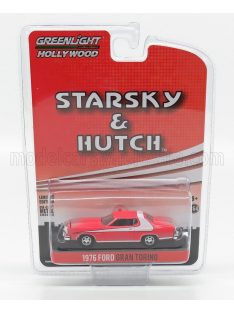   Greenlight - FORD USA GRAN TORINO COUPE DIRTY VERSION 1976 - STARSKY & HUTCH RED WHITE