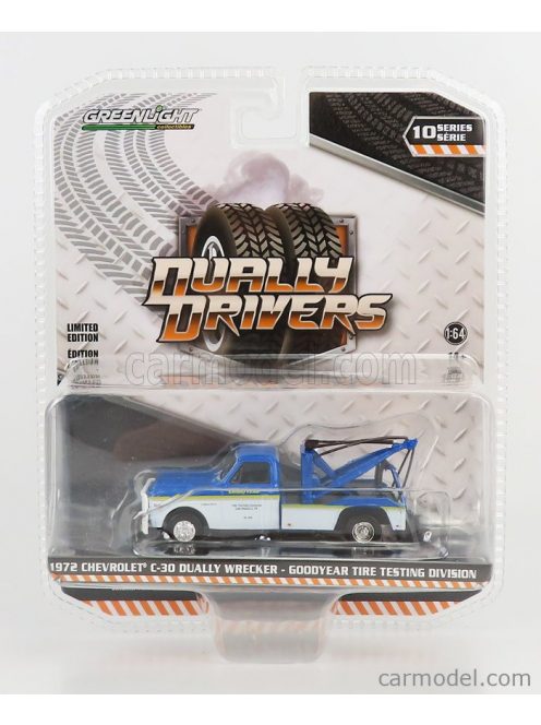 Greenlight - Chevrolet C-30 Truck Carro Attrezzi - Wrecker Road Service Goodyear 1972 White Blue