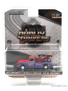   Greenlight - Chevrolet C-30 Pick-Up Stp Oil Treatment Carro Attrezzi - Wrecker Road Service 1971 Blue Red