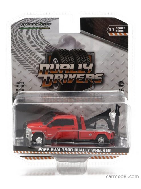 Greenlight - Dodge Ram 3500 Pick-Up Double Cabine Carro Attrezzi - Wrecker Road Service 2022 Red