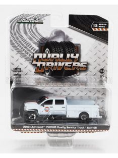   Greenlight - CHEVROLET 3500HD DOUBLE CABINE PICK-UP GULF OIL SERVICE 2018 LIGHT BLUE