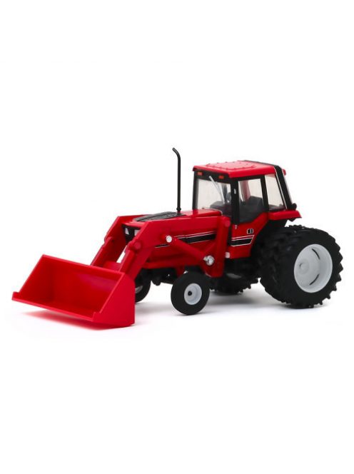 GREENLIGHT - Down on the Farm Series 4 - 1982 Tractor - Red and Black with Front Loader and Dual Rear Wheels Solid Pack