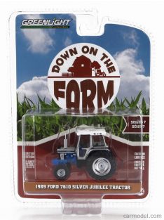   Greenlight - Ford Usa 7610 Tractor Silver Jubilee 1989 White Blue