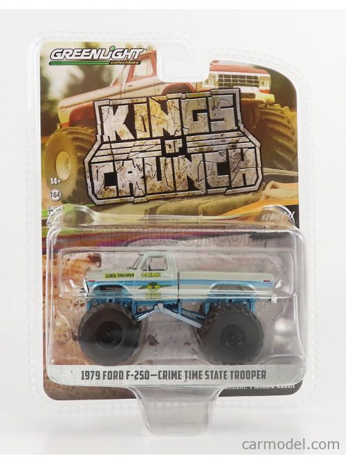 Greenlight - Ford Usa F-250 Pick-Up Bigfoot Monster Truck Crime Timestate Trooper 1979 Grey