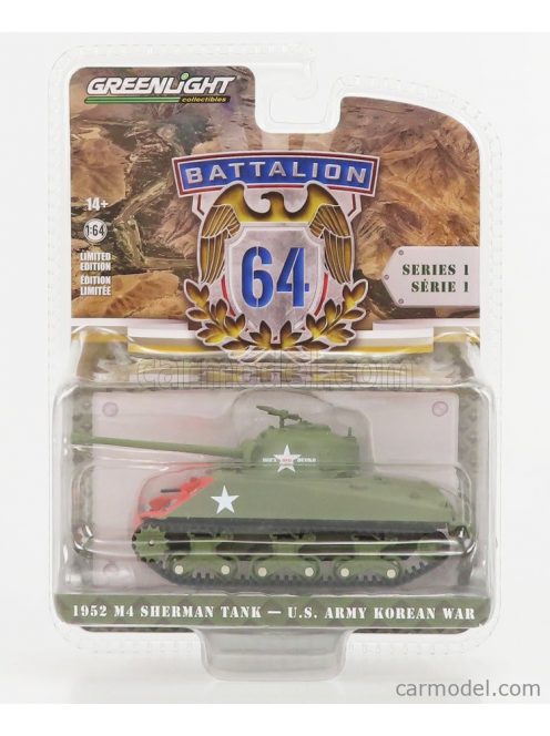 Greenlight - Tank M4 Sherman Usa Army Korean War 1952 Military Green